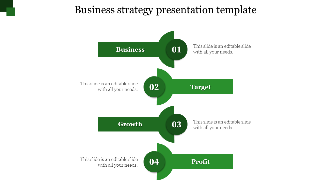 Free - Best Business Strategy Presentation Template-4 Node